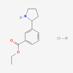 molecular formula C13H18ClNO2 B15381373 Ethyl 3-pyrrolidin-2-ylbenzoate;hydrochloride 