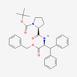 molecular formula C32H36N2O5 B15381376 (S)-tert-butyl2-(((S)-1-(benzyloxy)-1-oxo-3,3-diphenylpropan-2-yl)carbamoyl)pyrrolidine-1-carboxylate 