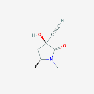 molecular formula C8H11NO2 B15381434 (3S,5R)-3-Ethynyl-3-hydroxy-1,5-dimethylpyrrolidin-2-one 