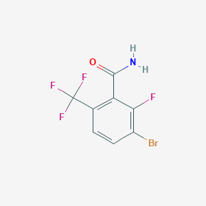 molecular formula C8H4BrF4NO B15381463 3-Bromo-2-fluoro-6-(trifluoromethyl)benzamide 