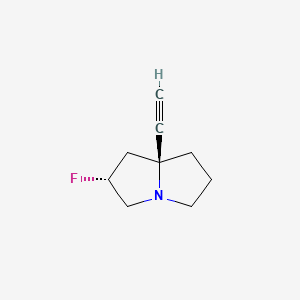 molecular formula C9H12FN B15381518 (2R,7AS)-7A-Ethynyl-2-fluorohexahydro-1H-pyrrolizine 