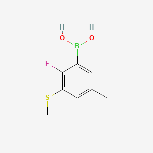 molecular formula C8H10BFO2S B15381546 2-Fluoro-5-methyl-3-(methylthio)phenylboronic acid 