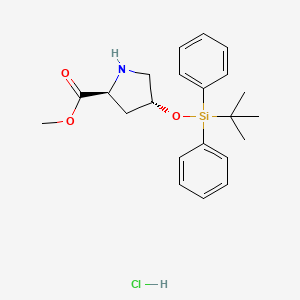 molecular formula C22H30ClNO3Si B15381557 (2S,4R)-Methyl4-((tert-butyldiphenylsilyl)oxy)pyrrolidine-2-carboxylatehcl 