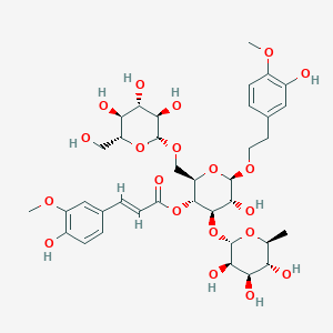 [(2R,3R,4R,5R,6R)-5-hydroxy-6-[2-(3-hydroxy-4-methoxyphenyl)ethoxy]-2-[[(2R,3R,4S,5S,6R)-3,4,5-trihydroxy-6-(hydroxymethyl)oxan-2-yl]oxymethyl]-4-[(2S,3R,4R,5R,6S)-3,4,5-trihydroxy-6-methyloxan-2-yl]oxyoxan-3-yl] (E)-3-(4-hydroxy-3-methoxyphenyl)prop-2-enoate