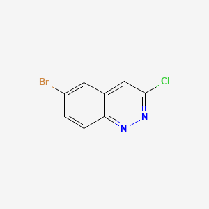 molecular formula C8H4BrClN2 B15381682 6-Bromo-3-chlorocinnoline 