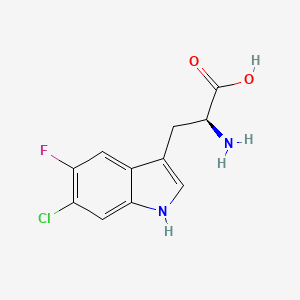 molecular formula C11H10ClFN2O2 B15381686 (S)-2-Amino-3-(6-chloro-5-fluoro-1H-indol-3-yl)propanoic acid 