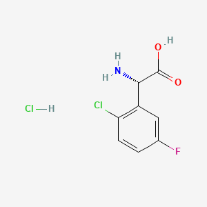 molecular formula C8H8Cl2FNO2 B15381703 (S)-2-Amino-2-(2-chloro-5-fluorophenyl)acetic acid hydrochloride 