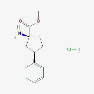 Methyl (1S,3R)-1-amino-3-phenylcyclopentane-1-carboxylate hcl