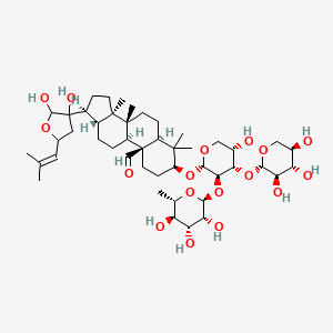 (3S,5S,8R,9S,10S,13R,14R,17S)-17-[2,3-dihydroxy-5-(2-methylprop-1-enyl)oxolan-3-yl]-3-[(2S,3R,4S,5S)-5-hydroxy-3-[(2S,3R,4R,5R,6S)-3,4,5-trihydroxy-6-methyloxan-2-yl]oxy-4-[(2S,3R,4S,5R)-3,4,5-trihydroxyoxan-2-yl]oxyoxan-2-yl]oxy-4,4,8,14-tetramethyl-2,3,5,6,7,9,11,12,13,15,16,17-dodecahydro-1H-cyclopenta[a]phenanthrene-10-carbaldehyde