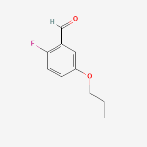 molecular formula C10H11FO2 B15381803 2-Fluoro-5-propoxybenzaldehyde 