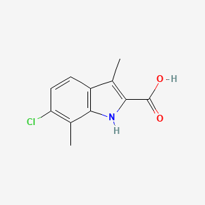 6-chloro-3,7-dimethyl-1H-indole-2-carboxylic acid