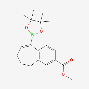 molecular formula C19H25BO4 B15381863 Methyl 9-(4,4,5,5-tetramethyl-1,3,2-dioxaborolan-2-yl)-6,7-dihydro-5H-benzo[7]annulene-3-carboxylate 