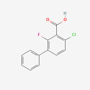 molecular formula C13H8ClFO2 B15381896 4-Chloro-2-fluoro-[1,1'-biphenyl]-3-carboxylic acid 