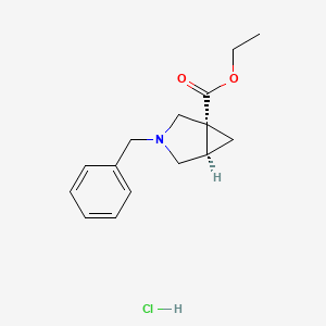 molecular formula C15H20ClNO2 B15381929 Ethyl (1R,5R)-3-Benzyl-3-azabicyclo[3.1.0]hexane-1-carboxylate HCl CAS No. 2914217-81-3