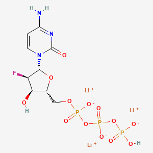 molecular formula C9H12FLi3N3O13P3 B15381933 Lithium ((2R,3R,4R,5R)-5-(4-amino-2-oxopyrimidin-1(2H)-yl)-4-fluoro-3-hydroxytetrahydrofuran-2-yl)methyl hydrogen triphosphate 