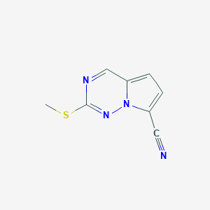 molecular formula C8H6N4S B15381946 2-(Methylthio)pyrrolo[2,1-F][1,2,4]triazine-7-carbonitrile 