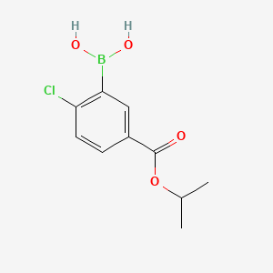 molecular formula C10H12BClO4 B15382015 (2-Chloro-5-(isopropoxycarbonyl)phenyl)boronic acid 