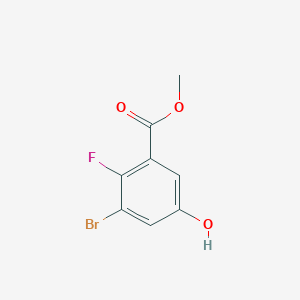 molecular formula C8H6BrFO3 B15382077 Methyl 3-bromo-2-fluoro-5-hydroxybenzoate 