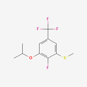 molecular formula C11H12F4OS B15382078 (2-Fluoro-3-isopropoxy-5-(trifluoromethyl)phenyl)(methyl)sulfane 