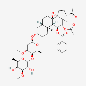 [(1S,3R,6S,7S,8S,9S,10S,11S,14S,16S)-6-acetyl-8-acetyloxy-14-[(2R,4R,5R,6R)-5-[(3R,4R,5R,6R)-3,5-dihydroxy-4-methoxy-6-methyloxan-2-yl]oxy-4-methoxy-6-methyloxan-2-yl]oxy-7,11-dimethyl-2-oxapentacyclo[8.8.0.01,3.03,7.011,16]octadecan-9-yl] benzoate