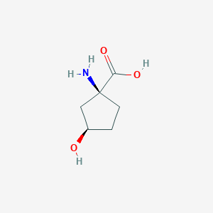 molecular formula C6H11NO3 B15382090 (1S,3R)-1-Amino-3-hydroxycyclopentanecarboxylic acid 