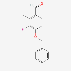 molecular formula C15H13FO2 B15382096 4-(Benzyloxy)-3-fluoro-2-methylbenzaldehyde 