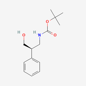 molecular formula C14H21NO3 B15382224 Tert-butyl (R)-(3-hydroxy-2-phenylpropyl)carbamate 