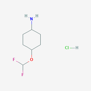 molecular formula C7H14ClF2NO B15382228 trans-4-(Difluoromethoxy)cyclohexan-1-amine hydrochloride 