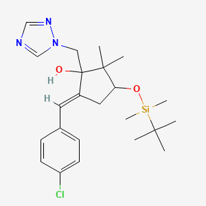 (E)-1-((1H-1,2,4-Triazol-1-yl)methyl)-3-((tert-butyldimethylsilyl)oxy)-5-(4-chlorobenzylidene)-2,2-dimethylcyclopentanol