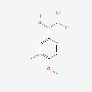 molecular formula C10H12Cl2O2 B15382237 2,2-Dichloro-1-(4-methoxy-3-methylphenyl)ethanol 