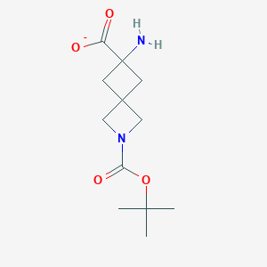 molecular formula C12H19N2O4- B15382263 2-Azaspiro[3.3]heptane-2,6-dicarboxylic acid, 6-amino-, 2-(1,1-dimethylethyl) ester 