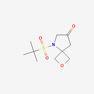 molecular formula C10H17NO4S B15382271 5-(Tert-butylsulfonyl)-2-oxa-5-azaspiro[3.4]octan-7-one 