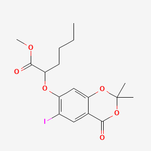 molecular formula C17H21IO6 B15382285 methyl 2-((6-iodo-2,2-dimethyl-4-oxo-4H-benzo[d][1,3]dioxin-7-yl)oxy)hexanoate CAS No. 1772609-70-7