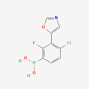 (4-Chloro-2-fluoro-3-(oxazol-5-yl)phenyl)boronic acid