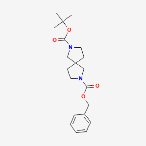 molecular formula C20H28N2O4 B15382329 2-Benzyl 7-(tert-butyl) 2,7-diazaspiro[4.4]nonane-2,7-dicarboxylate 