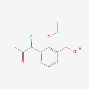 molecular formula C12H15ClO3 B15382369 1-Chloro-1-(2-ethoxy-3-(hydroxymethyl)phenyl)propan-2-one 