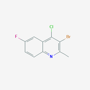 molecular formula C10H6BrClFN B15382371 3-Bromo-4-chloro-6-fluoro-2-methylquinoline 