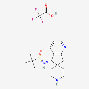 molecular formula C18H26F3N3O3S B15382381 (R)-N-((S)-5,7-dihydrospiro[cyclopenta[b]pyridine-6,4'-piperidin]-5-yl)-2-methylpropane-2-sulfinamide 2,2,2-trifluoroacetate 