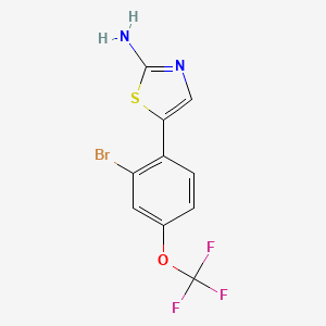 molecular formula C10H6BrF3N2OS B15382397 5-(2-Bromo-4-(trifluoromethoxy)phenyl)thiazol-2-amine 