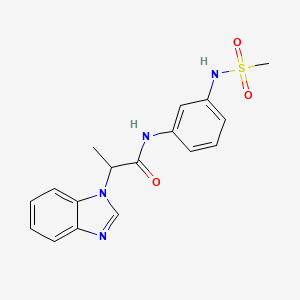 molecular formula C17H18N4O3S B15382415 2-(1H-Benzo[d]imidazol-1-yl)-n-(3-(methylsulfonamido)phenyl)propanamide 