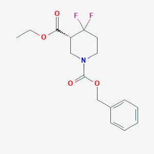 molecular formula C16H19F2NO4 B15382442 (R)-1-Benzyl 3-ethyl 4,4-difluoropiperidine-1,3-dicarboxylate 