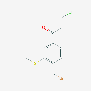 1-(4-(Bromomethyl)-3-(methylthio)phenyl)-3-chloropropan-1-one