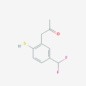 molecular formula C10H10F2OS B15382609 1-(5-(Difluoromethyl)-2-mercaptophenyl)propan-2-one 