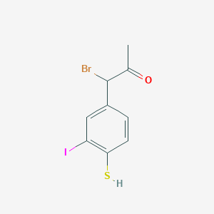 molecular formula C9H8BrIOS B15382616 1-Bromo-1-(3-iodo-4-mercaptophenyl)propan-2-one 