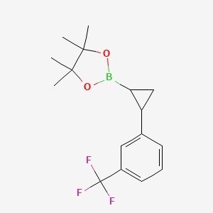 4,4,5,5-Tetramethyl-2-[2-[3-(trifluoromethyl)phenyl]cyclopropyl]-1,3,2-dioxaborolane