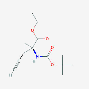 molecular formula C13H19NO4 B15382707 (1R,2S)-Ethyl 1-((tert-butoxycarbonyl)amino)-2-ethynylcyclopropanecarboxylate 