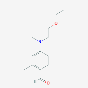 molecular formula C14H21NO2 B153828 4-((2-乙氧基乙基)(乙基)氨基)-2-甲基苯甲醛 CAS No. 128237-47-8