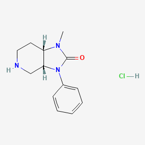 molecular formula C13H18ClN3O B15382874 (3AR,7AS)-1-Methyl-3-phenylhexahydro-1H-imidazo[4,5-C]pyridin-2(3H)-one hcl 