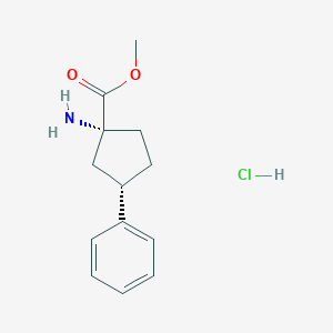 Methyl (1R,3S)-1-amino-3-phenylcyclopentane-1-carboxylate hcl