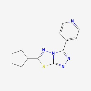 molecular formula C13H13N5S B15382922 6-Cyclopentyl-3-(pyridin-4-yl)-[1,2,4]triazolo[3,4-b][1,3,4]thiadiazole 